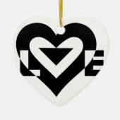 Cool Love Graphic, Black Keramisch Ornament (Voorkant)