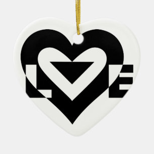 Cool Love Graphic, Black Keramisch Ornament