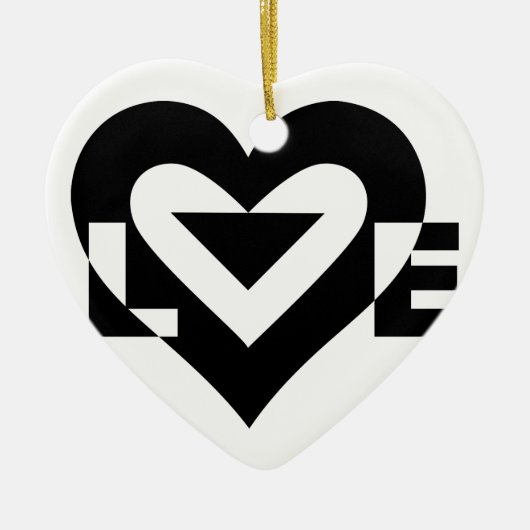 Cool Love Graphic, Black Keramisch Ornament (Voorkant)
