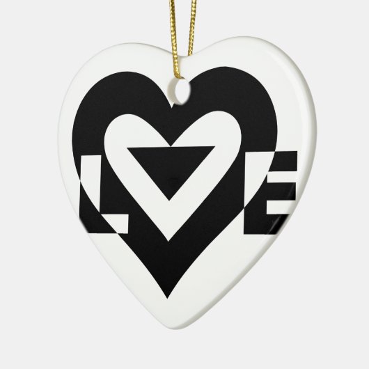 Cool Love Graphic, Black Keramisch Ornament (Links)