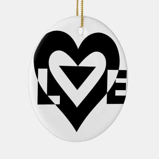 Cool Love Graphic, Black Keramisch Ornament (Rechts)