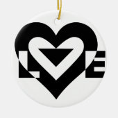 Cool Love Graphic, Black Keramisch Ornament (Voorkant)