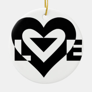 Cool Love Graphic, Black Keramisch Ornament