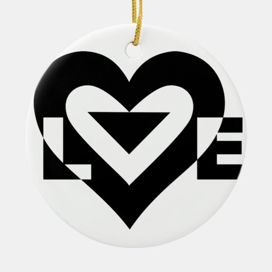 Cool Love Graphic, Black Keramisch Ornament (Voorkant)