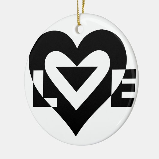 Cool Love Graphic, Black Keramisch Ornament (Links)