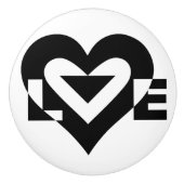 Cool Love Graphic, Black Keramische Knop (Voorkant)