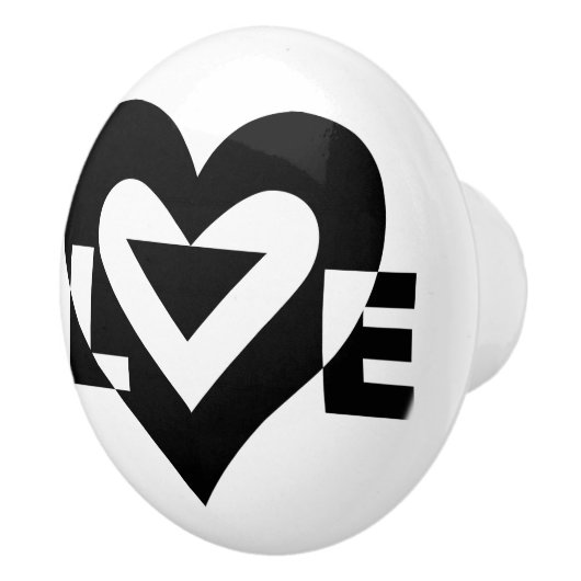 Cool Love Graphic, Black Keramische Knop (Rechts)
