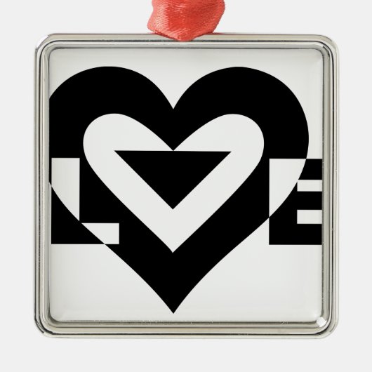 Cool Love Graphic, Black Metalen Ornament (Voorkant)