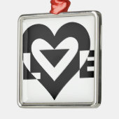 Cool Love Graphic, Black Metalen Ornament (Links)
