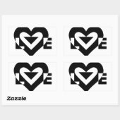 Cool Love Graphic, Black Rechthoekige Sticker (Vel)