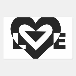 Cool Love Graphic, Black Rechthoekige Sticker