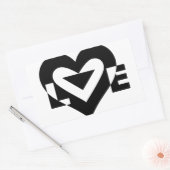Cool Love Graphic, Black Rechthoekige Sticker (Envelop)