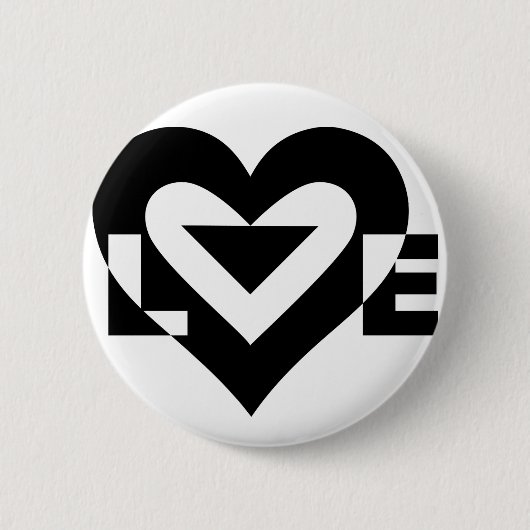 Cool Love Graphic, Black Ronde Button 5,7 Cm (Voorkant)