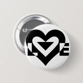Cool Love Graphic, Black Ronde Button 5,7 Cm (Voorkant /achterkant)