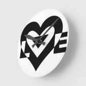 Cool Love Graphic, Black Ronde Klok (Hoek)