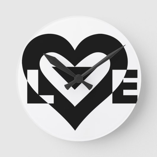 Cool Love Graphic, Black Ronde Klok (Voorkant)