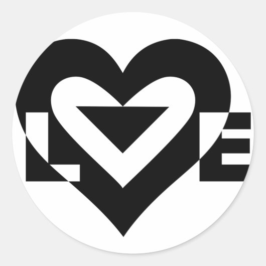 Cool Love Graphic, Black Ronde Sticker (Voorkant)