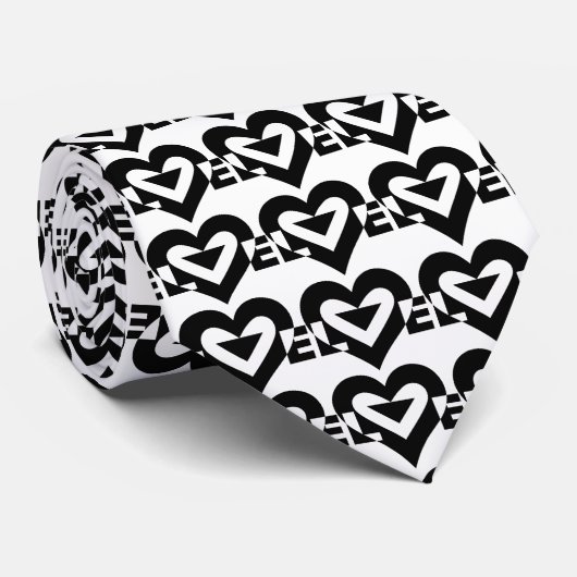 Cool Love Graphic, Black Stropdas (Opgerold)