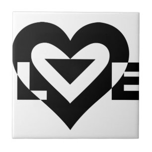 Cool Love Graphic, Black Tegeltje