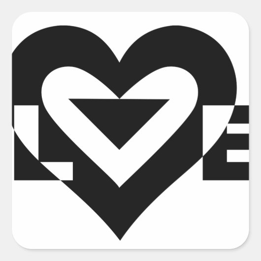 Cool Love Graphic, Black Vierkante Sticker (Voorkant)
