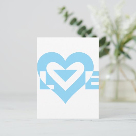Cool Love Graphic, Blue Briefkaart (Staand voorkant)