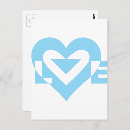 Cool Love Graphic, Blue Briefkaart (Voorkant / Achterkant)