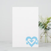 Cool Love Graphic, Blue Briefpapier (Staand voorkant)