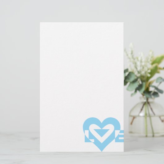 Cool Love Graphic, Blue Briefpapier (Staand voorkant)