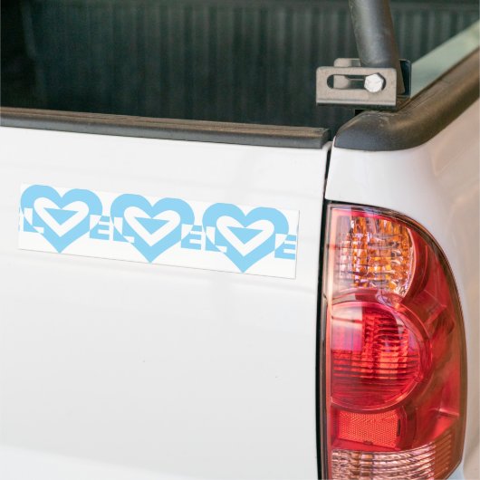 Cool Love Graphic, Blue Bumpersticker (Op Truck)