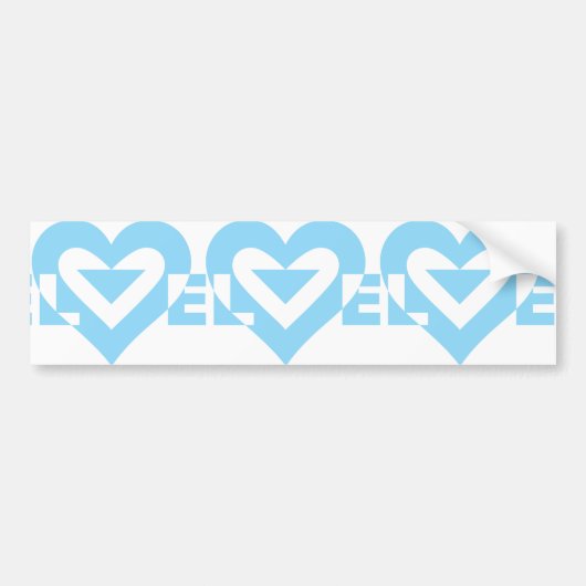Cool Love Graphic, Blue Bumpersticker (Voorkant)