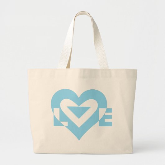Cool Love Graphic, Blue Grote Tote Bag (Voorkant)
