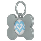 Cool Love Graphic, Blue Huisdieren Naamplaatje (Voorkant Rechts)