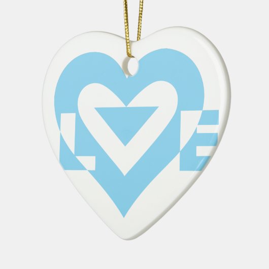 Cool Love Graphic, Blue Keramisch Ornament (Links)