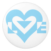 Cool Love Graphic, Blue Keramische Knop (Voorkant)