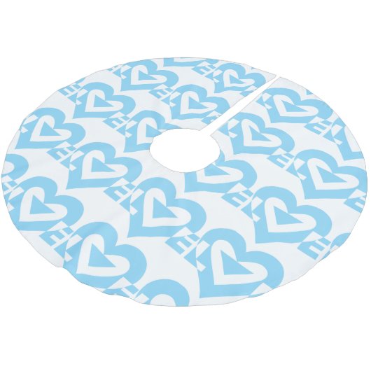 Cool Love Graphic, Blue Kerstboom Rok (Gekanteld)