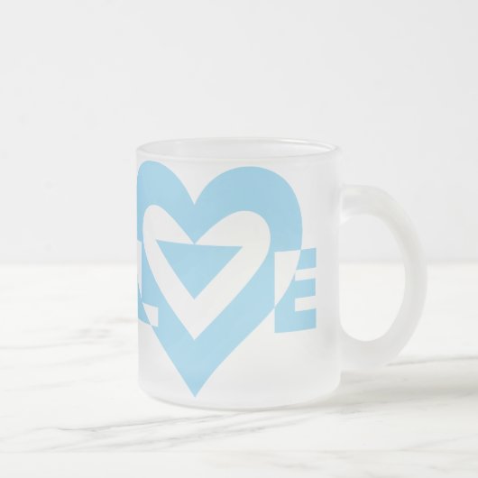 Cool Love Graphic, Blue Matglas Koffiemok (Rechts)
