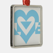 Cool Love Graphic, Blue Metalen Ornament (Rechts)