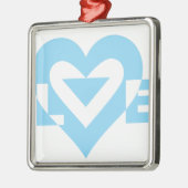 Cool Love Graphic, Blue Metalen Ornament (Links)