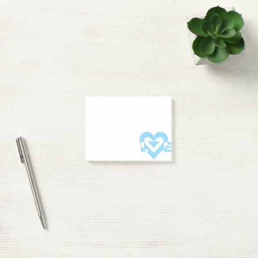 Cool Love Graphic, Blue Post-it® Notes (Kantoor)