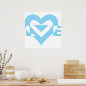 Cool Love Graphic, Blue Poster (Keuken)