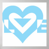 Cool Love Graphic, Blue Poster (Voorkant)