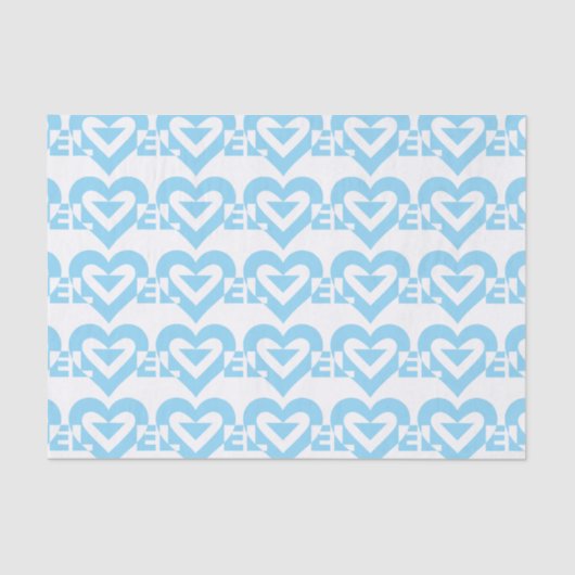 Cool Love Graphic, Blue Tissuepapier (Voorkant)