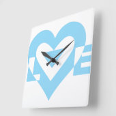 Cool Love Graphic, Blue Vierkante Klok (Hoek)