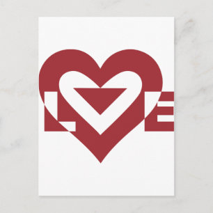 Cool Love Graphic, Burgandy Briefkaart