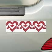 Cool Love Graphic, Burgandy Bumpersticker (Op auto)