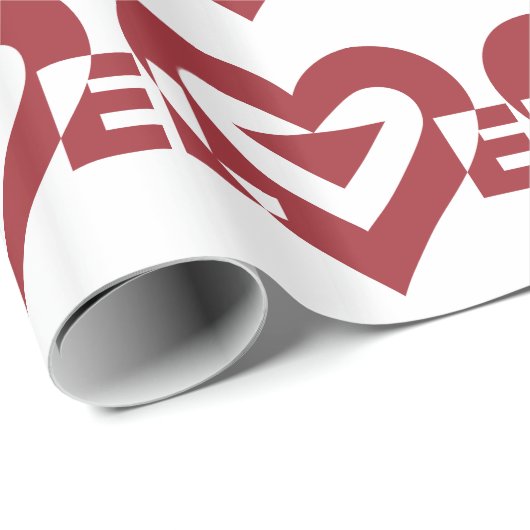Cool Love Graphic, Burgandy Cadeaupapier (Rol Hoek)