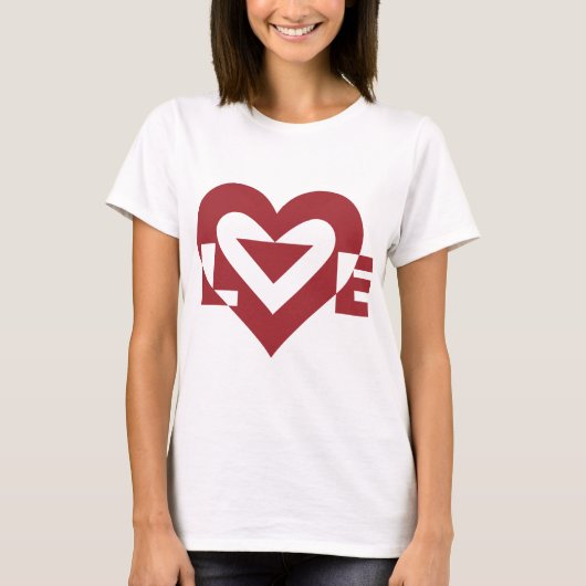 Cool Love Graphic, Burgandy T-shirt (Voorkant)