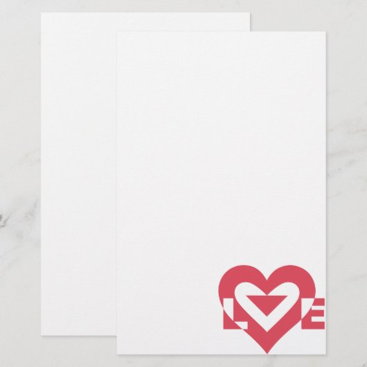 Cool Love Graphic, Cherry Pink Briefpapier (Voorkant / Achterkant)