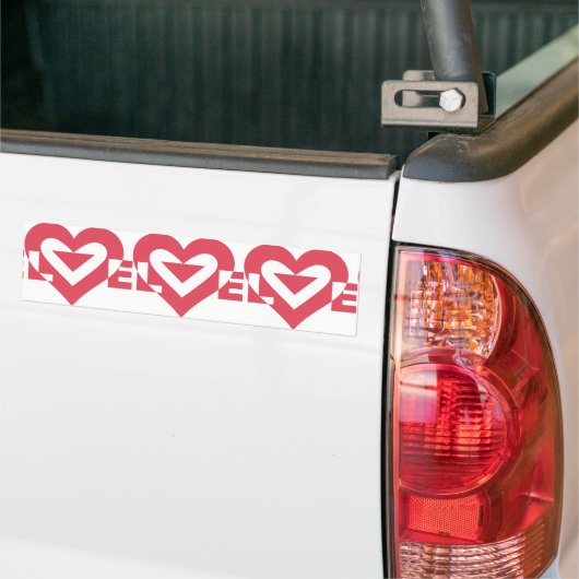 Cool Love Graphic, Cherry Pink Bumpersticker (Op Truck)