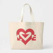 Cool Love Graphic, Cherry Pink Grote Tote Bag (Voorkant)